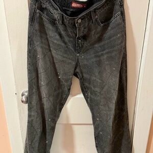 Lucky Brand Rhinestone Embellished Black Jeans